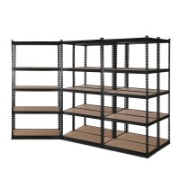 Giantz 5-Tier 750kg Capacity Garage Shelving Unit, Heavy-Duty Steel, Adjustable, Boltless Assembly, Matte Black