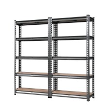 Giantz 2x1.5M Heavy-Duty Steel Garage Shelving Rack, Adjustable 5-Tier Storage, 750kg Capacity, Matte Charcoal