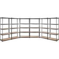 Giantz 6-Pack 6X1.5M Garage Shelving Rack - Heavy-Duty Steel, Adjustable, 750kg Capacity, Easy Assembly, 5 Shelves