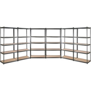 Giantz 6-Pack 6X1.5M Garage Shelving Rack - Heavy-Duty Steel, Adjustable, 750kg Capacity, Easy Assembly, 5 Shelves