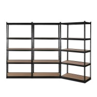Giantz 3x1.8M Heavy-Duty Steel Garage Shelving Rack, Adjustable 5-Tier Storage, 1000kg Capacity, Matte Black