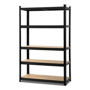 Giantz 1.8M Heavy-Duty Warehouse Rack - 5-Tier Adjustable Steel Shelving, 1000kg Capacity, Easy Assembly, Black