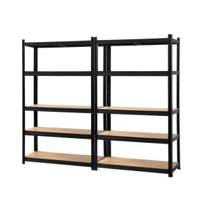 Giantz 2x1.8M Black Garage Shelving Rack | Heavy-Duty Steel, Adjustable 200kg/Tier, 5 Shelves, Boltless Assembly