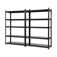 Giantz 2-Pack 5-Tier Steel Garage Shelving Units 240 x 50 x 183cm 150kg per Shelf Heavy Duty Storage