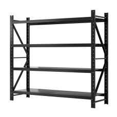 Giantz 2M x 1.8M Heavy Duty Steel Garage Shelving Rack, 4-Tier Warehouse Storage, 200kg per Shelf, Black