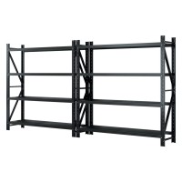 Giantz 4Mx2M Heavy Duty Garage Shelving Warehouse Rack Black, Steel, 200kg per Shelf, Adjustable, Rust-Resistant