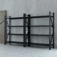 Giantz 4M x 2.4M Heavy Duty Garage Shelving Rack, Black Steel, 200kg Per Shelf, Adjustable, Z-Braced, 2 Pack