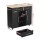 Artiss Kitchen Island Trolley 100cm Black MDF Rolling Cart with Drawers, Cabinets, Shelves & Towel Rack