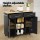 Artiss Kitchen Island Trolley 100cm Black MDF Rolling Cart with Drawers, Cabinets, Shelves & Towel Rack