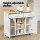 Artiss 100cm White Kitchen Island Trolley Cart with Drawers, Cabinets, Shelves, MDF, Mobile Serving Storage
