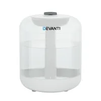 Devanti Ultrasonic Aroma Diffuser, ABS Plastic, 1L, White – Aromatherapy, Humidifier, Purifier, Night Light