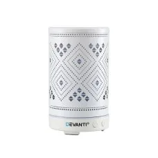 Devanti Ultrasonic Aroma Diffuser 100ml - Geometric Iron Design, 7-Colour LED, Quiet Operation, Auto-Off, Dual Mist Modes