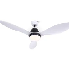 Devanti 48 Inch White Ceiling Fan with DC Motor, 5 Speeds, Remote Control, Built-in LED Light, Timer & Reverse Cycle