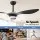 Devanti 52 Inch Ceiling Fan with 40W DC Motor, LED Light, Remote Control, 6 Speeds, Reverse Cycle Black
