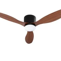 Devanti 52 Inch Dark Wood Ceiling Fan with DC Motor, Remote, 5 Speeds, LED Light & Timer – Indoor/Outdoor Use