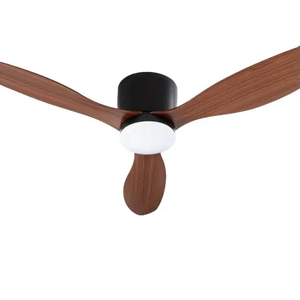 Devanti 52 Inch Dark Wood Ceiling Fan with DC Motor, Remote, 5 Speeds, LED Light & Timer – Indoor/Outdoor Use