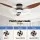 Devanti 52 Inch Dark Wood Ceiling Fan with DC Motor, Remote, 5 Speeds, LED Light & Timer – Indoor/Outdoor Use