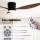 Devanti 52 Inch Dark Wood Ceiling Fan with DC Motor, Remote, 5 Speeds, LED Light & Timer – Indoor/Outdoor Use