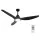 Devanti 64 Inch Ceiling Fan DC Motor with Built in LED Light Remote 5 Speeds Reverse Cycle Black 64in