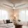 Devanti 64 Inch Ceiling Fan DC Motor with LED Light and Remote, 3 Blades, 5 Speeds, Silver, Indoor/Outdoor Use