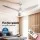 Devanti 64 Inch Ceiling Fan DC Motor with LED Light and Remote, 3 Blades, 5 Speeds, Silver, Indoor/Outdoor Use