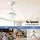 Devanti 48 Inch Ceiling Fan with LED Light Remote Control Reversible DC Motor White Six Speeds