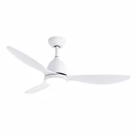 Devanti 48 Inch Ceiling Fan with LED Light Remote Control Reversible DC Motor White Six Speeds