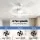 Devanti 132cm DC Ceiling Fan 5 Blades with 3‑Colour LED Light and Remote White 52in 6 Speeds 6hr Timer