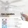 Devanti 132cm DC Ceiling Fan 5 Blades with 3‑Colour LED Light and Remote White 52in 6 Speeds 6hr Timer
