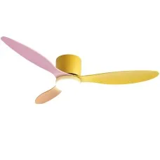 Devanti 132cm DC Ceiling Fan 3 Blades Multicolour LED Light Remote 6 Speeds Timer Reverse Cycle 132cm