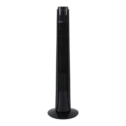 Devanti 93cm Tower Fan Oscillating 3 Speeds with Remote, Touch Panel, 7.5h Timer, Slim Black Design, 50W Power