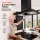 Devanti 90cm Island Rangehood Ceiling-Mounted 800m³/h 3-Speed Touch and Gesture Control LED Black