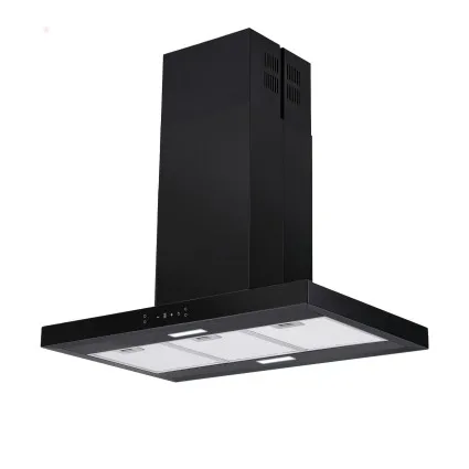Devanti 90cm Island Rangehood Ceiling-Mounted 800m³/h 3-Speed Touch and Gesture Control LED Black