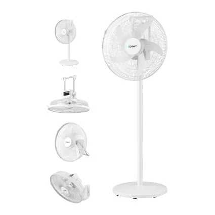 Devanti 16 Inch Rechargeable Fan 5-in-1 Pedestal Table Floor Wall Ceiling with Remote Control