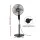 Devanti 16 Inch Pedestal Fan with Remote 3 Speeds 8-Hour Timer 45W Adjustable Height Black