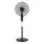 Devanti 16 Inch Pedestal Fan with Remote 3 Speeds 8-Hour Timer 45W Adjustable Height Black