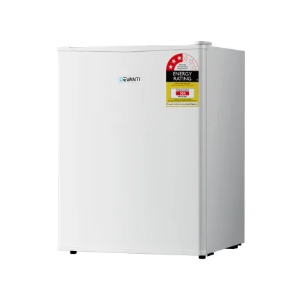 Devanti Portable Mini Bar Fridge, 70L, White - Energy Efficient, Adjustable Temperature, Ideal for Small Spaces