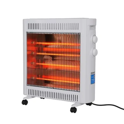 Devanti 2200W Infrared Radiant Portable Electric Heater White Quartz Elements Adjustable Thermostat Silent