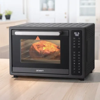 Devanti 32L Air Fryer Oven with LCD Touch, 1700W Power, 16 Presets, 360° Air Circulation, Bonus Accessories Included