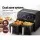 Devanti Air Fryer, Stainless Steel, 8L Dual Zone, Black & Silver, 1700W, Oil-Free Cooking, LCD Touch Control Panel