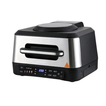 Grillz 5-in-1 Electric BBQ Grill Air Fryer 8L 2200W with Smart Temperature Probe and Dishwasher-Safe Parts