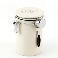 5-Star Chef 1.8 Litre Stainless Steel Coffee Bean Storage Canister with Date Tracker Valve and 30ml Scoop