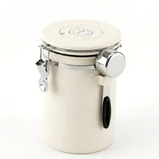 5-Star Chef 1.8 Litre Stainless Steel Coffee Bean Storage Canister with Date Tracker Valve and 30ml Scoop