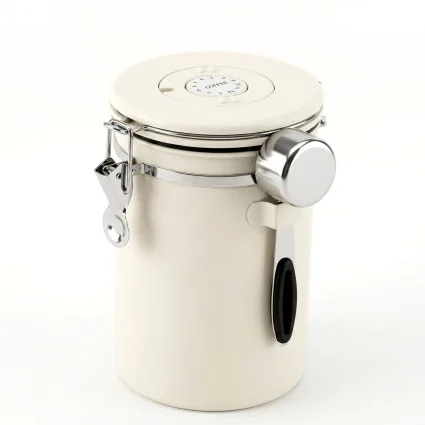 5-Star Chef 1.8 Litre Stainless Steel Coffee Bean Storage Canister with Date Tracker Valve and 30ml Scoop