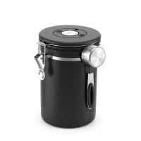 5-Star Chef 1.8 Litre Stainless Steel Coffee Bean Storage Canister with One-Way Valve and Date Tracker