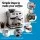 Devanti Silver Espresso Latte Maker: 20-Bar Pressure, Grinder, Milk Frother, 2L Tank, Compact Design, Mug Warmer
