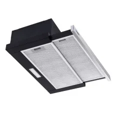 Devanti 600mm Stainless Steel Slide-Out Range Hood – High Performance, 2-Speed Motor, LED Light, 60cm, Black/Silver