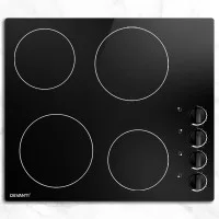 Devanti Electric Ceramic Cooktop, 60cm, Black Glass, 6000W, 4 Cooking Zones, LED Display, Overheat Protection