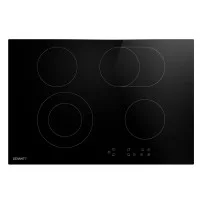 Devanti Electric Ceramic Cooktop, Black Glass, 77cm, 6 Zones, Touch Control, Safety Features, 6600W Power