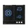 Devanti 60cm 3 Burner Gas Cook-top LPG Natural Gas Electric Ignition Glass Hob Cast Iron Pan Supports Black